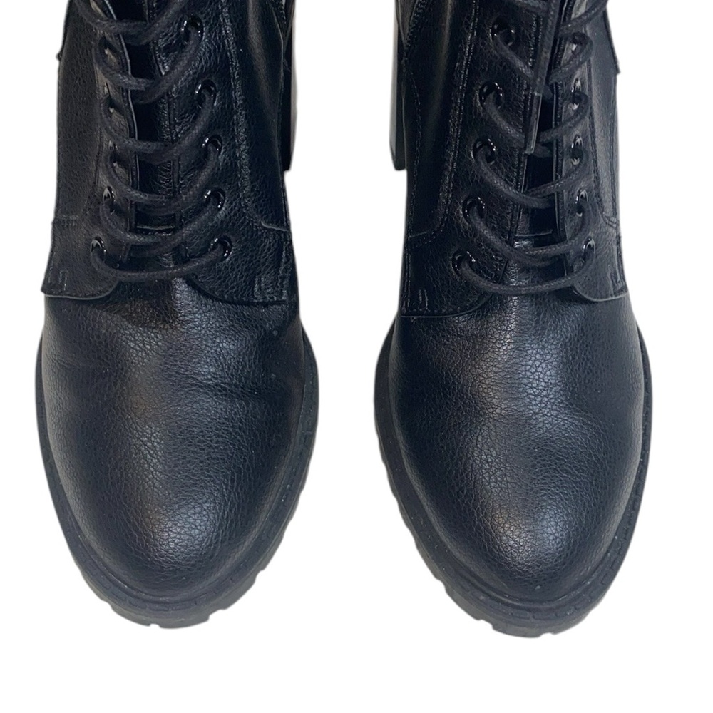Forever 21 Black Faux Leather Ankle Boots, Size 10 - Picture 3 of 15